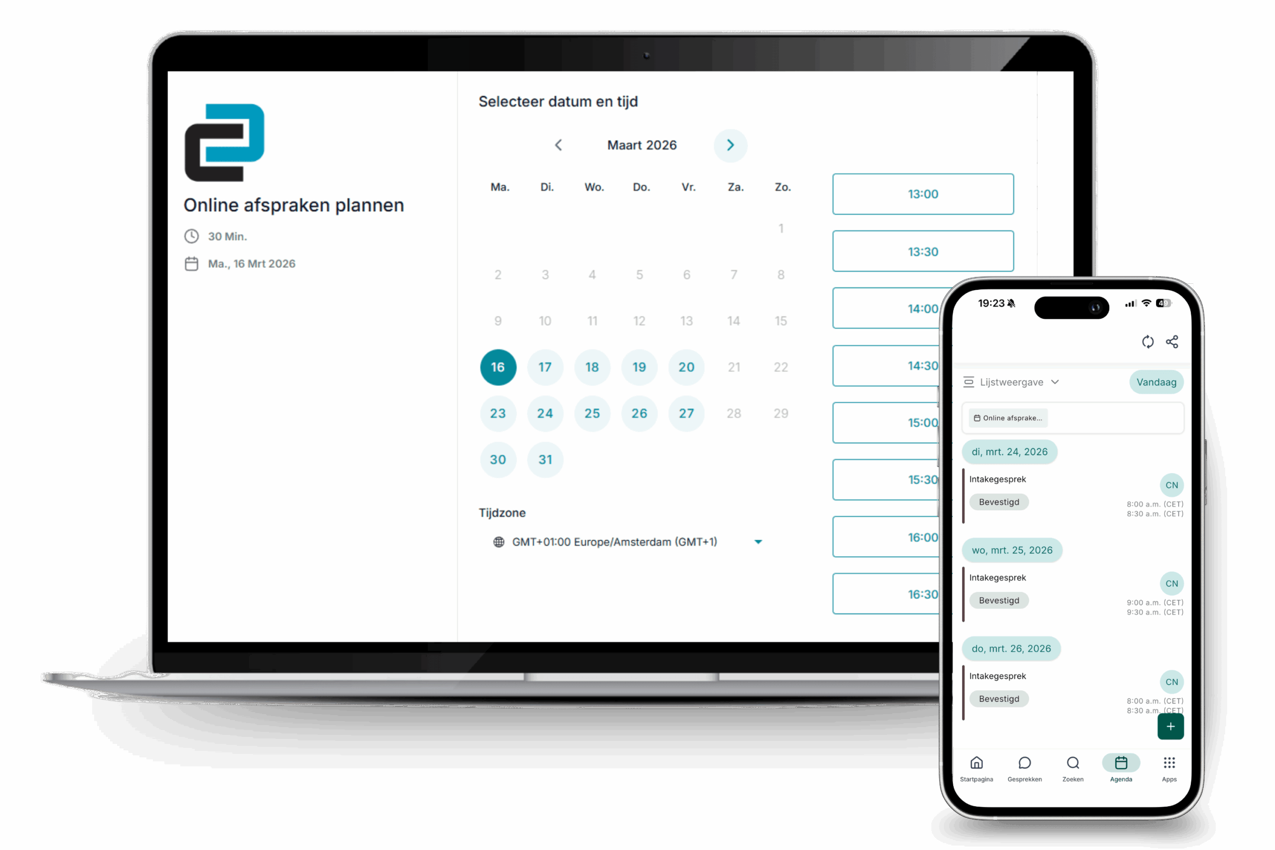 Online afspraken plannen - Nexus CRM