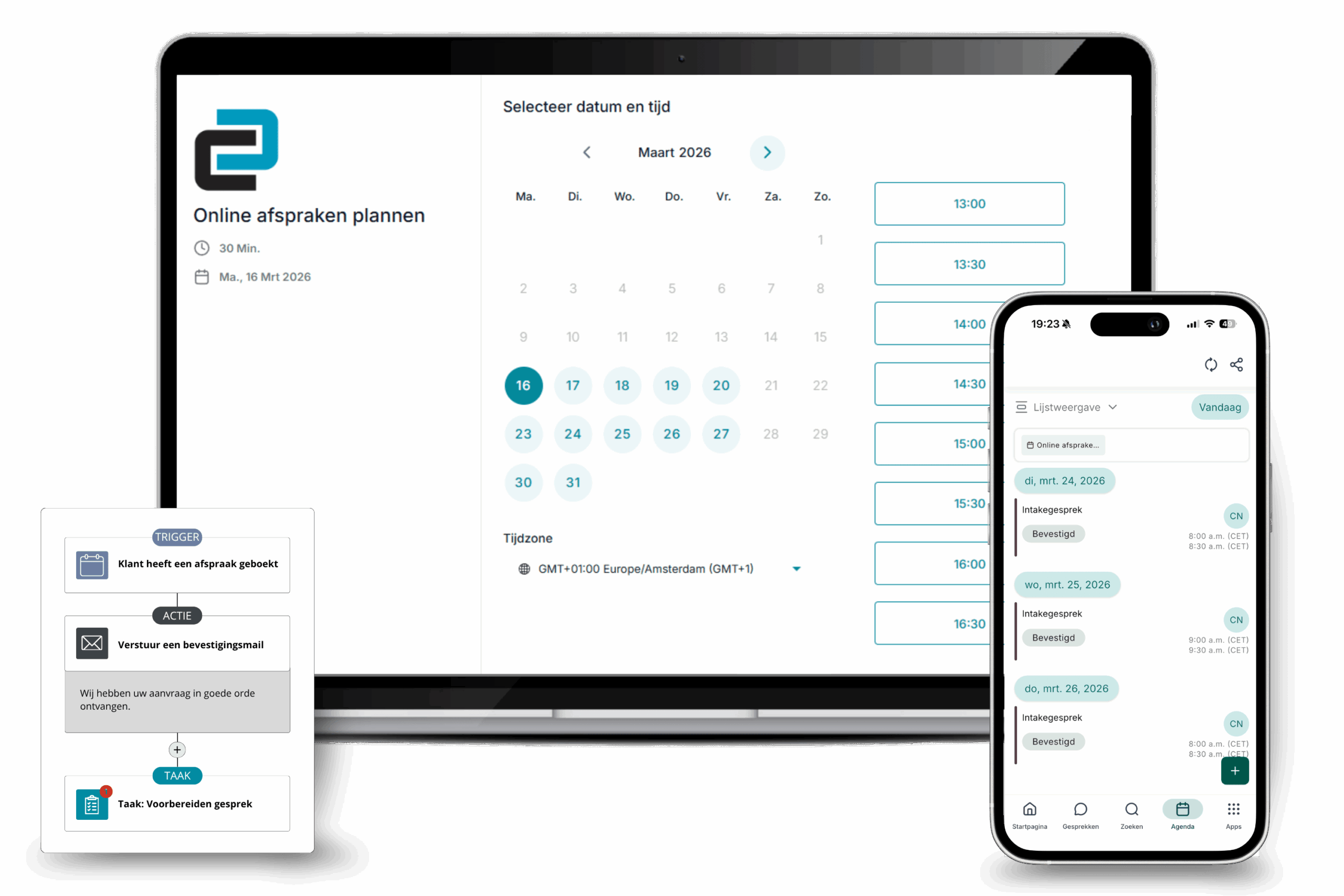 Online afspraken plannen - Nexus CRM