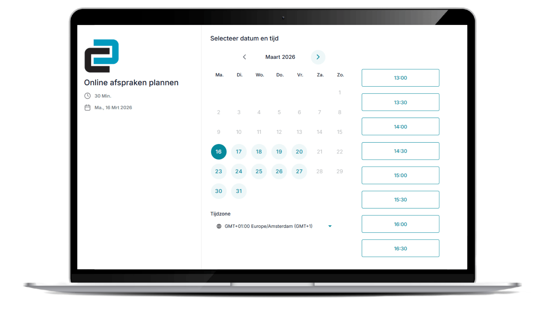 Online boekingslink - Nexus CRM