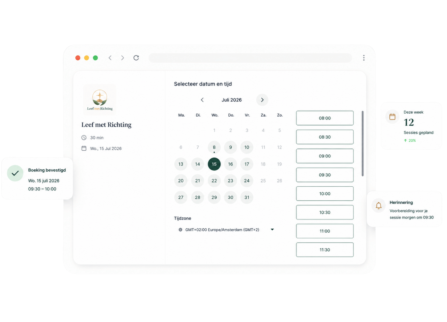 Agenda & sessieplanning - Nexus CRM