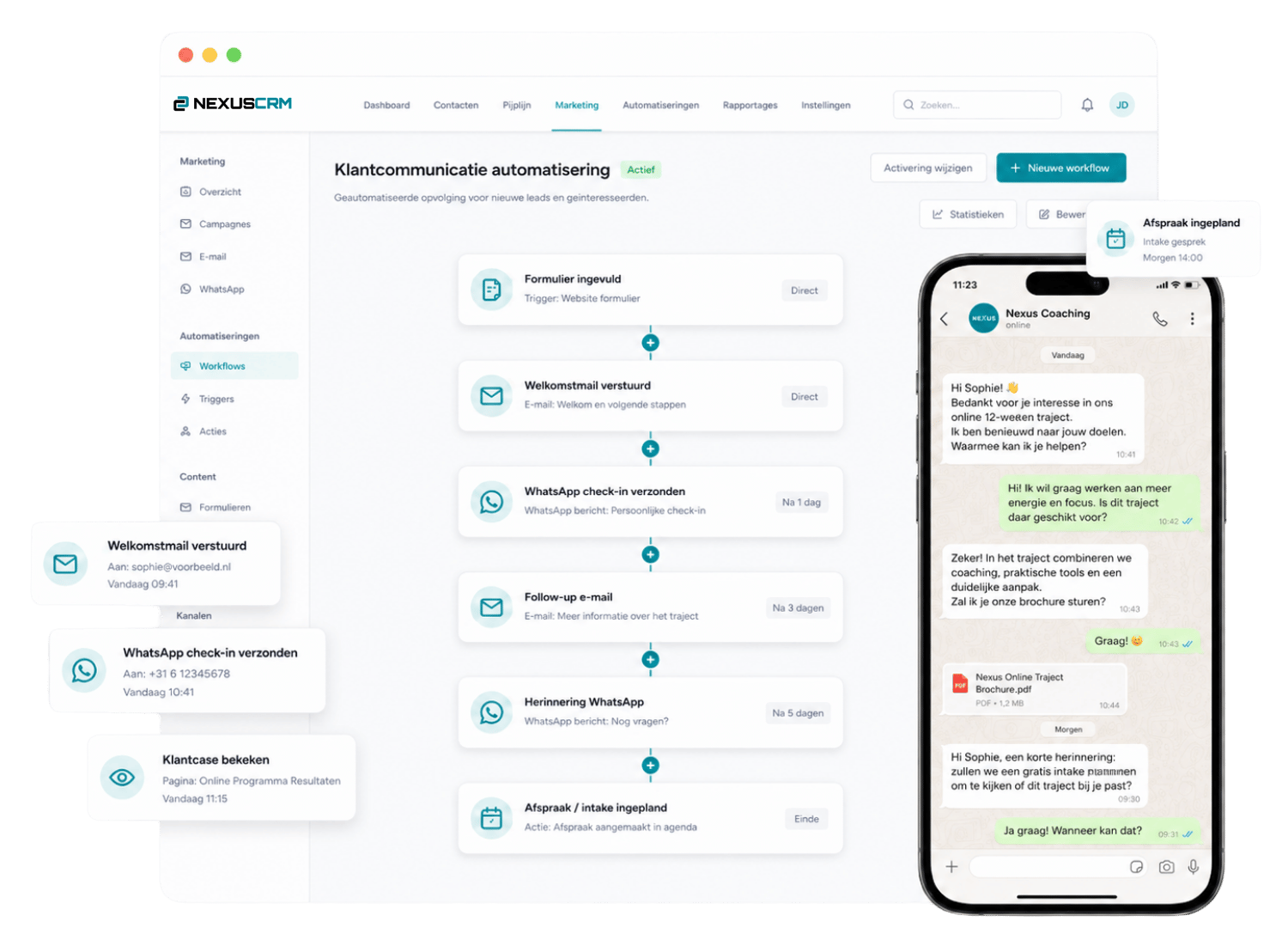 E-mail & WhatsApp - Nexus CRM