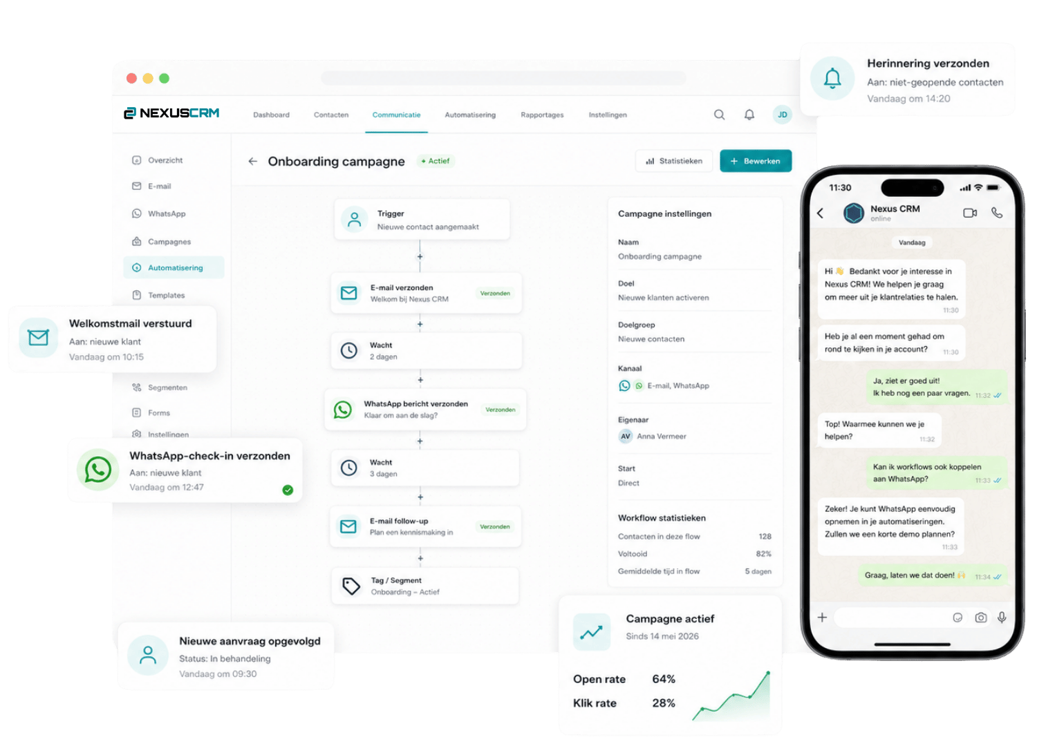 E-mail & WhatsApp marketing - Nexus CRM